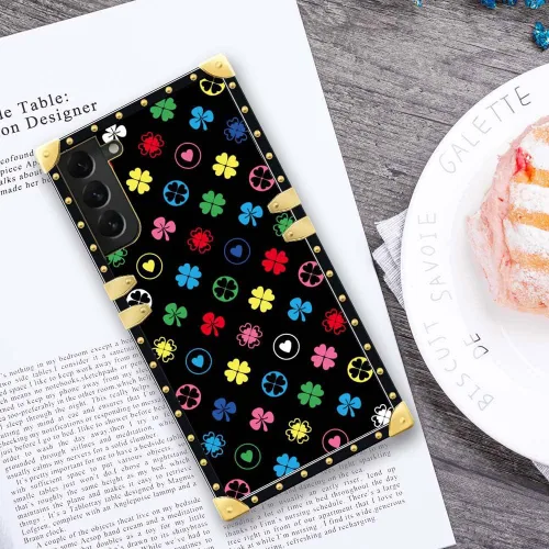 Miniatura 3 de Funda compatible con Samsung Galaxy S22, TPU suave de lujo y parte trasera de policarbonato duro para niñas y mujeres, a prueba de golpes, para Amor
