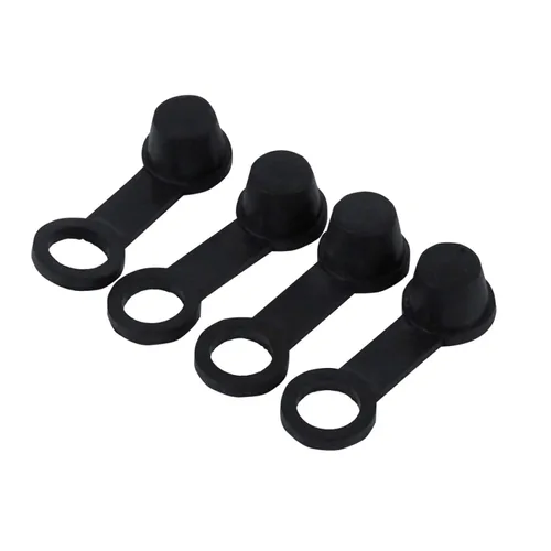 Miniatura 2 de Aramox Tapón de pezón de purga de freno, 4 piezas de goma negra para pezón de purga de grasa Zerk, cubierta antipolvo de 0.315 in para motocicleta
