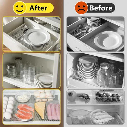 Miniatura 7 de Revestimiento para refrigerador, revestimientos impermeables para estantes y cajones para gabinete de cocina, tapete para baño debajo del fregadero
