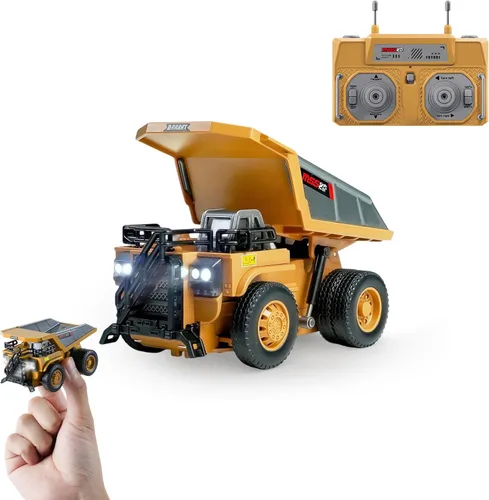 Miniatura 11 de BRRRRT Carretilla elevadora RC 1/64 de juguete de 7 canales y 2 modos Mini carretilla elevadora de control remoto con batería recargable, horquilla