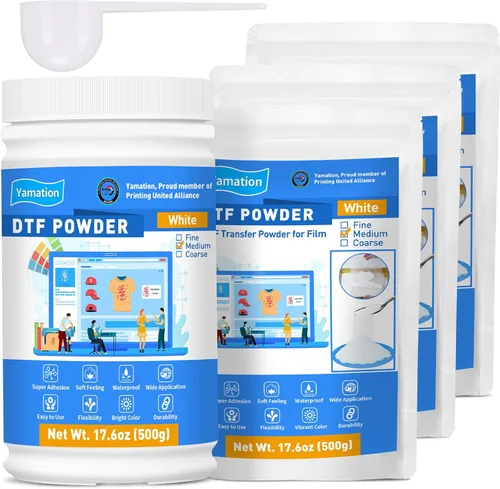 Miniatura 8 de Yamation DTF Polvo Adhesivo Blanco 35.2OZ/ 1kg Polvo de Transferencia DTF Adhesivo Termofusible se Aplica a Todas las Impresoras de Transferencia