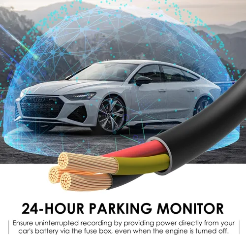 Miniatura 6 de Pelsee Kit de cable duro para cámara de salpicadero, juego completo de fusible para cámara P1 Duo Dash Cam, cable de alimentación de cargador