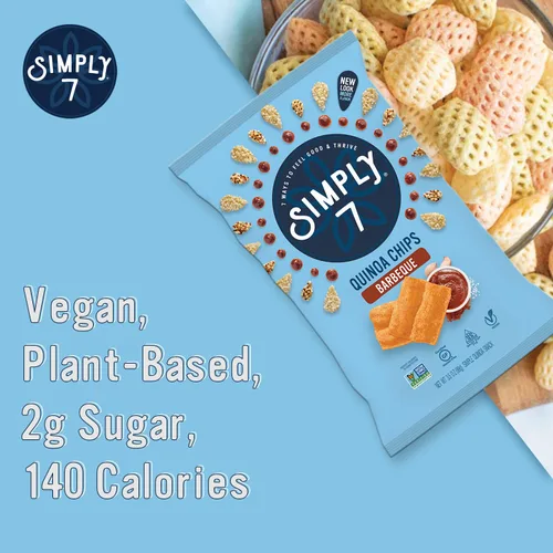 Miniatura 3 de Simply 7, Chips de quinua, barbacoa, barbacoa, 3.5 onzas, paquete de 8, sin OMG, sin frutos secos, vegetariano, vegano, bajo en grasa, bajo
