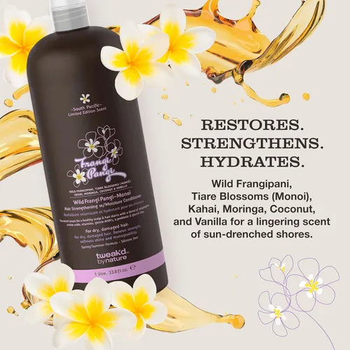 Miniatura 3 de Tweak'd by Nature - Restore Frangi Pangi-Monoi acondicionador fortalecedor del cabello, acondicionador profundo sin sulfatos para cabello seco