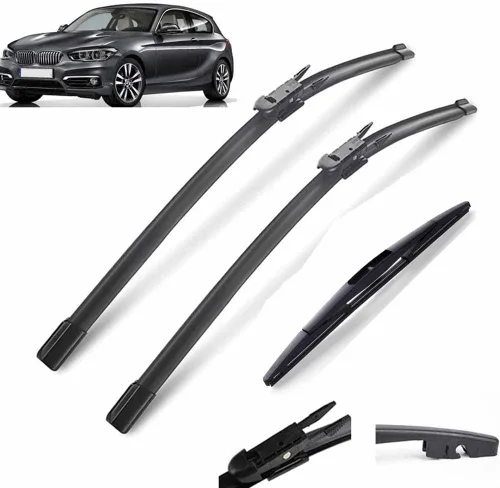 Juego de limpiaparabrisas LHD delantero y trasero compatible con BMW Serie 1 F20 F21 2011-2019 22 + 18 + 12 pulgadas