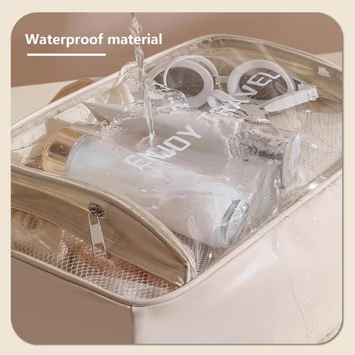 Miniatura 4 de DAPOWER Neceser de viaje para mujeres y hombres, bolsa de ducha grande para viajes/gimnasio, bolsa de playa transparente impermeable a prueba