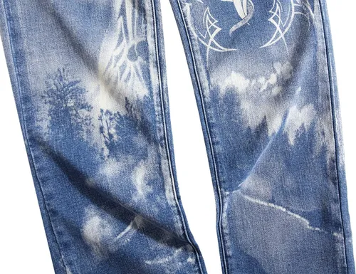 Miniatura 231 de Baylvn - Pantalones de mezclilla entallados y estampados para hombre con corte recto