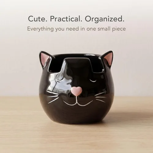 Miniatura 9 de Soporte y jarrón para lentes de gato, soporte de cerámica para gafas de sol y lentes de gato negro, organizador de decoración y exhibición de regalo