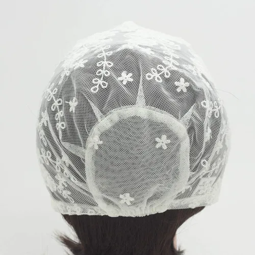 Miniatura 8 de Gorro de encaje blanco para bebé, gorro de verano para niña recién nacida, Blanco