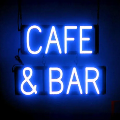Miniatura 56 de SpellBrite Letrero WI-FI Letrero relacionado con café con aspecto de neón, fuente de luz LED azul 15.4 x 6.3 pulgadas