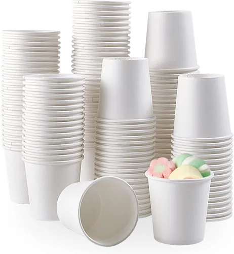 TV TOPVALUE Vasos de Papel de 3 oz, 600 Unidades, Desechables para Baño, Enjuague Bucal, Vasos Blancos para Espresso, para Fiestas, Pícnic, Viajes y