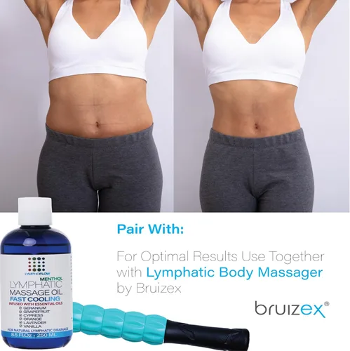Miniatura 8 de Aceite de masaje de drenaje linfático con árnica y aceite de coco, mentol refrescante para alivio, recuperación poscirugía y lipedema, liposucción