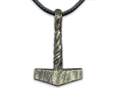 Miniatura 109 de Viking Thors Hammer Necklace Pendant - Vegvisir Aegishjalmur Helm of Awe Raven Huginn Muninn Pendant Necklace Amulet Talisman - Thor Necklace