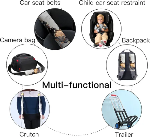 Miniatura 6 de Almohadilla Protectora para Cinturón de Seguridad del Automóvil, Paquete de 2 Almohadillas Suaves para Correa de Cinturón de Seguridad del Automóvil