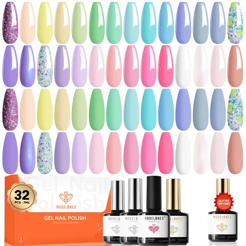 Miniatura 8 de Modelones Kit de estampado de uñas a cuadros de 16 piezas, sello de punta francesa, esmalte de gel de pintura blanca y negra, a prueba de polvo