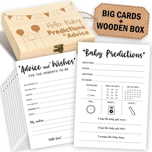 Miniatura 8 de STOFINITY Tarjetas de predicciones y consejos para baby shower - Tarjetas de consejos de baby shower para futuros padres, libro de tarjetas