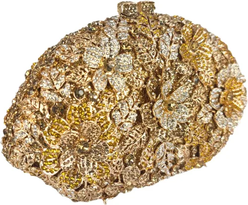 Miniatura 35 de Boutique De FGG Bolso de noche de flores de embrague de cristal de lujo para mujer, bolso de boda nupcial, bolso