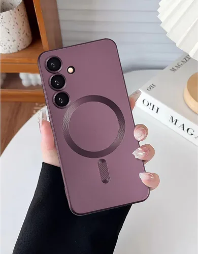 Miniatura 40 de Funda magnética para Samsung Galaxy S22 Ultra, silicona suave, delgada, antiarañazos, con protección de cámara, compatible con MagSafe, color negro