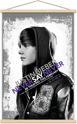 Miniatura 15 de Trends International Justin Bieber - Póster de pared con texto en inglés "Never Say Never Say Never", 14.725 x 22.375 pulgadas, versión enmarcada