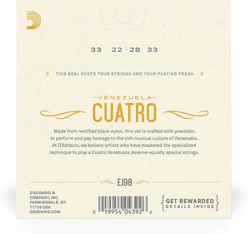 Miniatura 3 de D'Addario Cuerdas EJ98 Cuatro-Venezuela