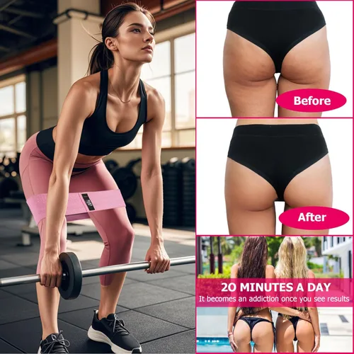 Miniatura 8 de CFX Resistance Bands Set, Exercise Bands with Non-Slip Design for HIPS & Glutes, 3 Levels Workout Bands for Women and Men, Booty Bands for Home