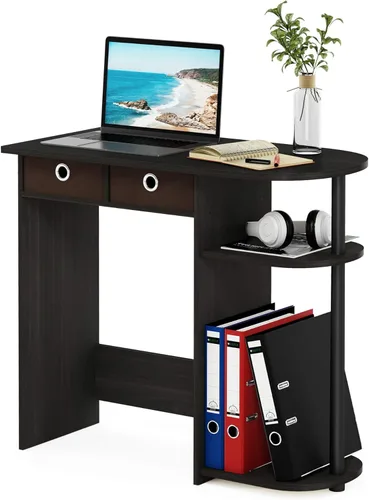 Miniatura 11 de Furinno Estante de escritorio clásico, gabinete de escritorio de 5 estantes, estante para libros, organizador de escritorio de 3 niveles