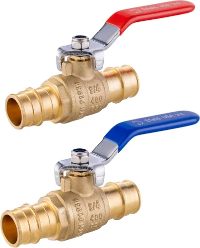 Miniatura 8 de Paquete de 2 EFIELD Válvula de bola de latón de cierre completo de puerto completo de expansión de Pex A de 1/2 pulgada con oreja caída, rojo