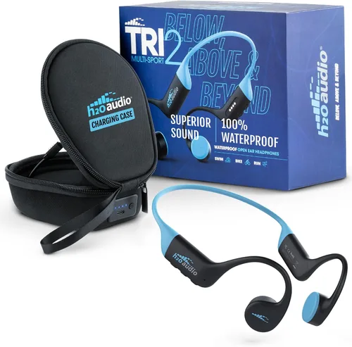 Miniatura 12 de H2O Audio TRI 2 Multisport - Auriculares impermeables de conducción ósea de oído abierto, Bluetooth 5.3 para correr y ciclismo, modo MP3
