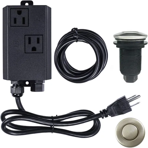 Miniatura 20 de Kit de interruptor de aire para eliminación de basura, interruptor de eliminación de residuos superior del fregadero, botón de encendido/apagado