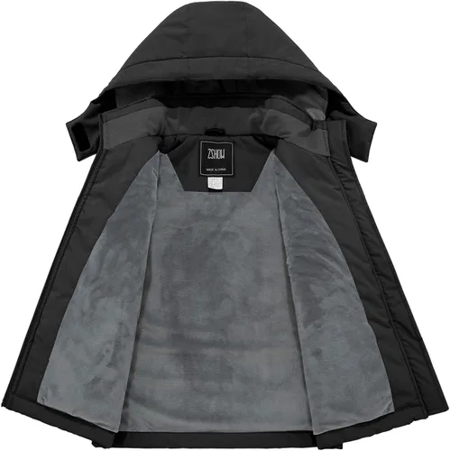 Miniatura 4 de ZSHOW Chaqueta de esquí para niña, impermeable, abrigo de invierno de forro polar con capucha