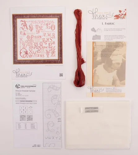 Miniatura 3 de Thea Gouverneur - Kit de punto de cruz contado, muestra de personajes antiguos, lino, 36 unidades, kit de bordado para adultos, hilos de bordado DMC