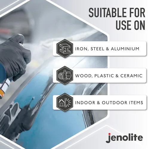 Miniatura 2 de JENOLITE Directorust - Pintura en aerosol satinada NEGRO 13.52 fl oz Pintura en aerosol semibrillante Superficies de madera, metal, Marrón