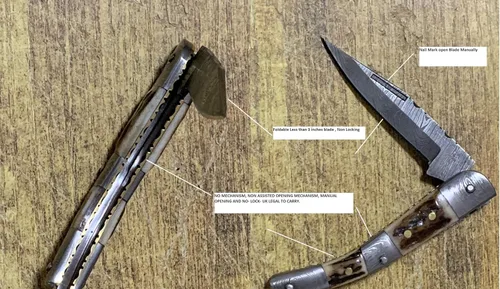 Miniatura 6 de Cuchillo de bolsillo de Damasco hecho a mano - Hermoso cuchillo plegable