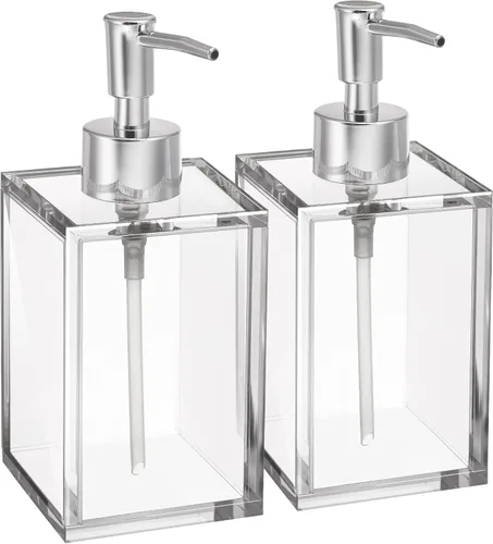 Miniatura 7 de Dispensador de desinfectante de manos reutilizable de acrílico transparente para cocina y baño con bomba de acero inoxidable a prueba de óxido