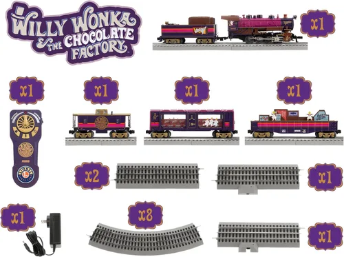Miniatura 2 de Lionel Willy Wonka & The Chocolate Factory LionChief 5.0 - Juego de tren eléctrico de calibre O con Bluetooth y control remoto