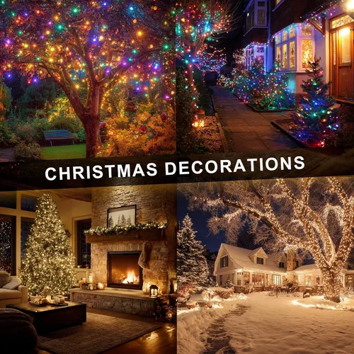 Miniatura 6 de Dazzle Bright Luces de Navidad que cambian de color, 66 pies, 200 LED, blanco cálido y multicolor, impermeable, con control remoto, 11 modos