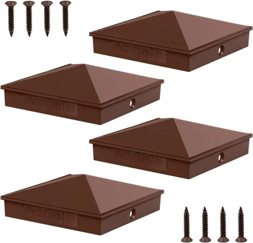Miniatura 10 de Azdele Tapas de aluminio piramidal de 4 x 4 para postes nominales de madera de 4 x 4 pulgadas (verdadero 3.5 x 3.5 pulgadas), con superficie
