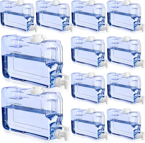 Miniatura 13 de Funnymoom 6 dispensadores de bebidas para refrigerador, refrigerador, botella dispensadora de agua reutilizable de plástico con espita para fiestas