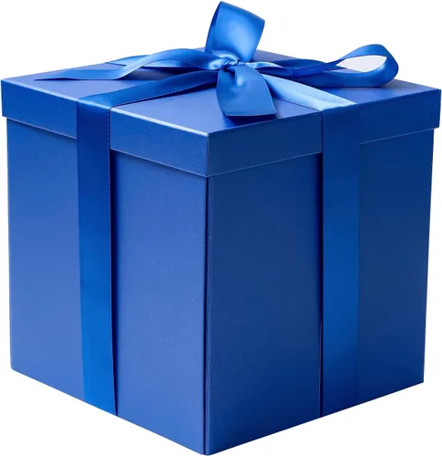 Miniatura 19 de RUSPEPA Caja de regalo mediana negra con tapas, cinta y papel de seda, caja de regalo plegable perfecta para cumpleaños, graduación, día del padre