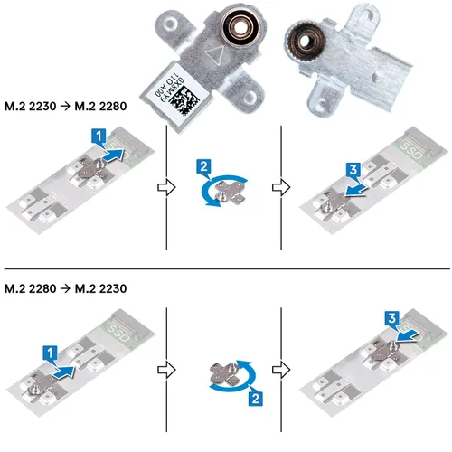 Miniatura 4 de Deal4GO M.2 2280 - Disipador térmico SSD 26X1Y 026X1Y con soporte X8MY9 0X8MY9 para Dell G15 5510 5511 5515 5520 5521 5525