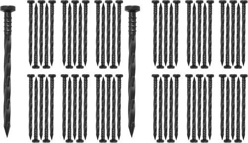 Miniatura 8 de Gardzen 100 piezas de picos de anclaje para bordes de paisaje, estacas de 6 pulgadas para bordes de césped, pavimento y patio para barrera