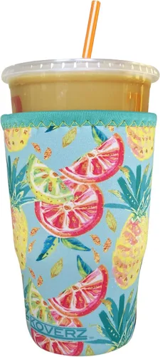 Miniatura 24 de Funda Koverz para café helado, funda aislante de neopreno para taza, se ajusta a una taza de café de 32 Oz., lavable y reutilizable, accesorios