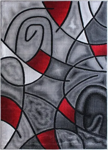 Miniatura 22 de Masada Rugs, Alfombra moderna y contemporánea, color morado, gris y negro (2 pies x 3 pies)