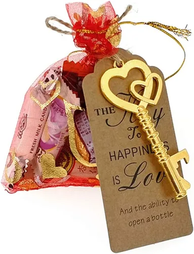 Miniatura 3 de ALIMITOPIA 50 piezas de abrebotellas con llave de esqueleto, despedida de soltera, boda, fiesta, recuerdo, regalo con etiqueta de acompañante