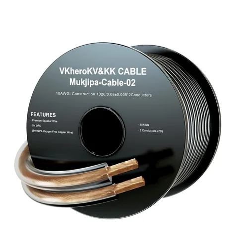 Mukjipa-Cable-02 5N OFC (99.999% de cable de cobre libre de oxígeno) Cable de altavoz de audio de alta fidelidad 2 conductores, 10 AWG, 12 AWG, 14