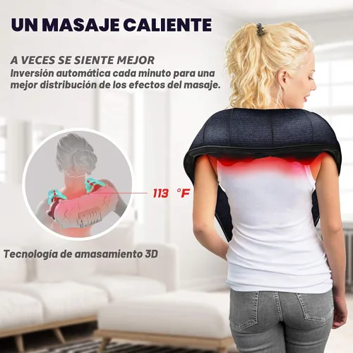 Miniatura 9 de Mo Cuishle - Masajeador Shiatsu de espalda, hombros y cuello con calor, masaje eléctrico de tejido profundo 4D de amasamiento, los mejores regalos
