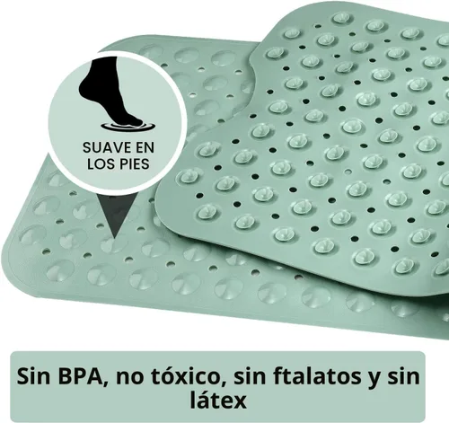 Miniatura 4 de YINENN - Alfombrillas de seguridad para baño y ducha de 40x16 pulgadas, antideslizantes con ventosas para cabina de baño y piso de bañera, extra