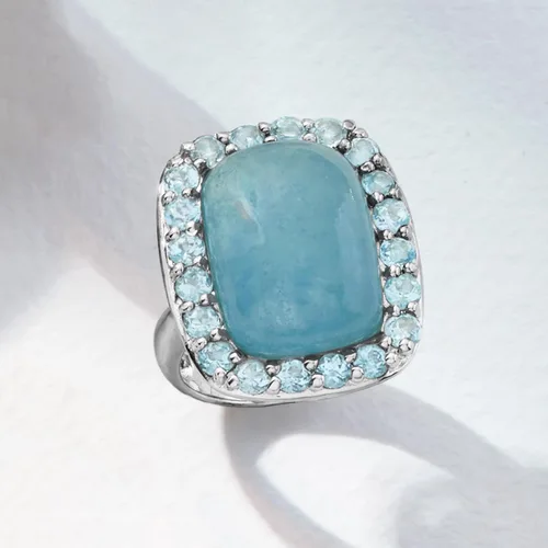 Miniatura 5 de Ross-Simons 19.00 Carat Aquamarine and 2.60 ct. t.w. Sky Blue Topaz Ring in Sterling Silver