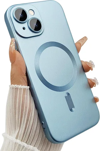 Miniatura 16 de ankofave Funda Magnética para iPhone 14 Plus para Mujeres, Funda Resistente Mate de Lujo Diseño Suave Metálico con Protector de Lente de Cámara