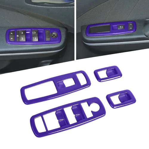 Miniatura 17 de Voodonala Interruptor de elevación de ventana, botón de control de elevalunas eléctrico, embellecedor para Dodge Charger Durango 2011-2025, para RAM